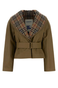 BURBERRY Burberry Women Cropped Cotton Jacket With Check Quilting