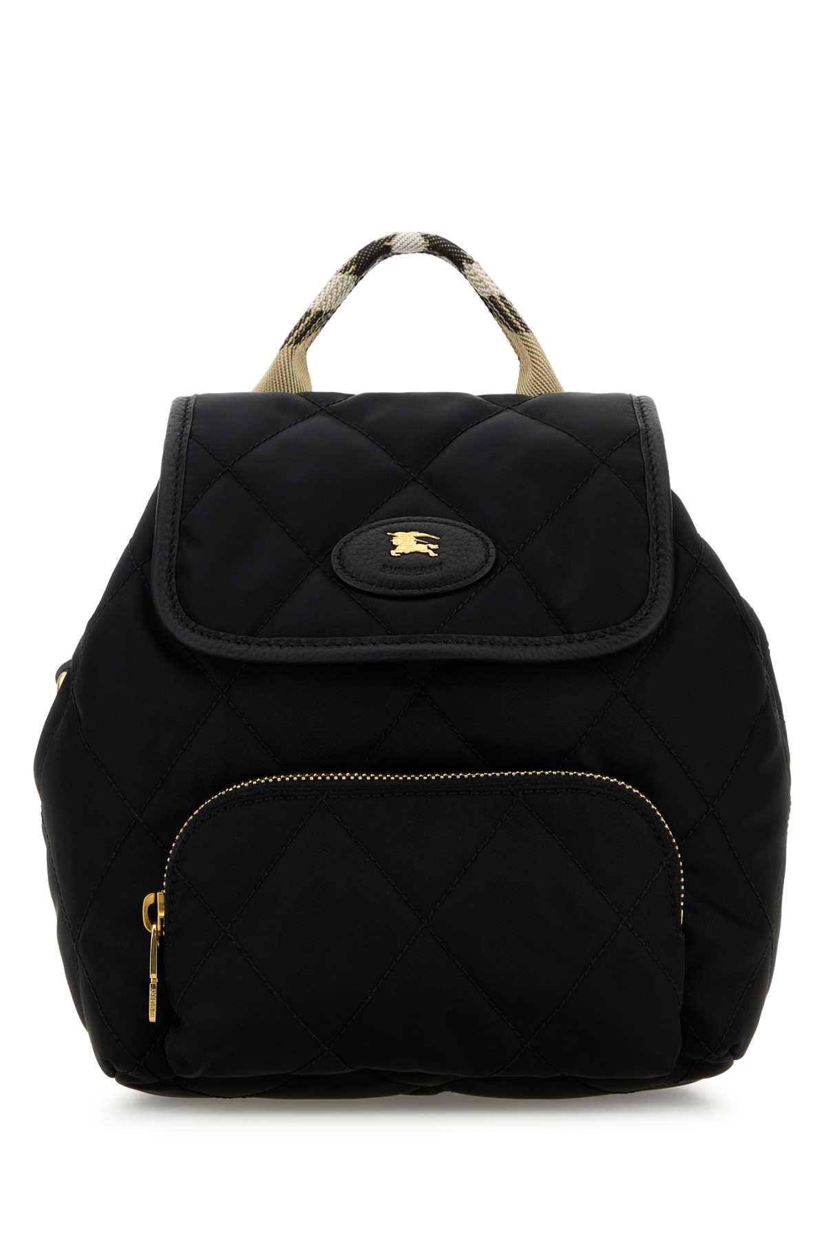 BURBERRY Burberry Women Black Canvas Mini Horseshoe Backpack