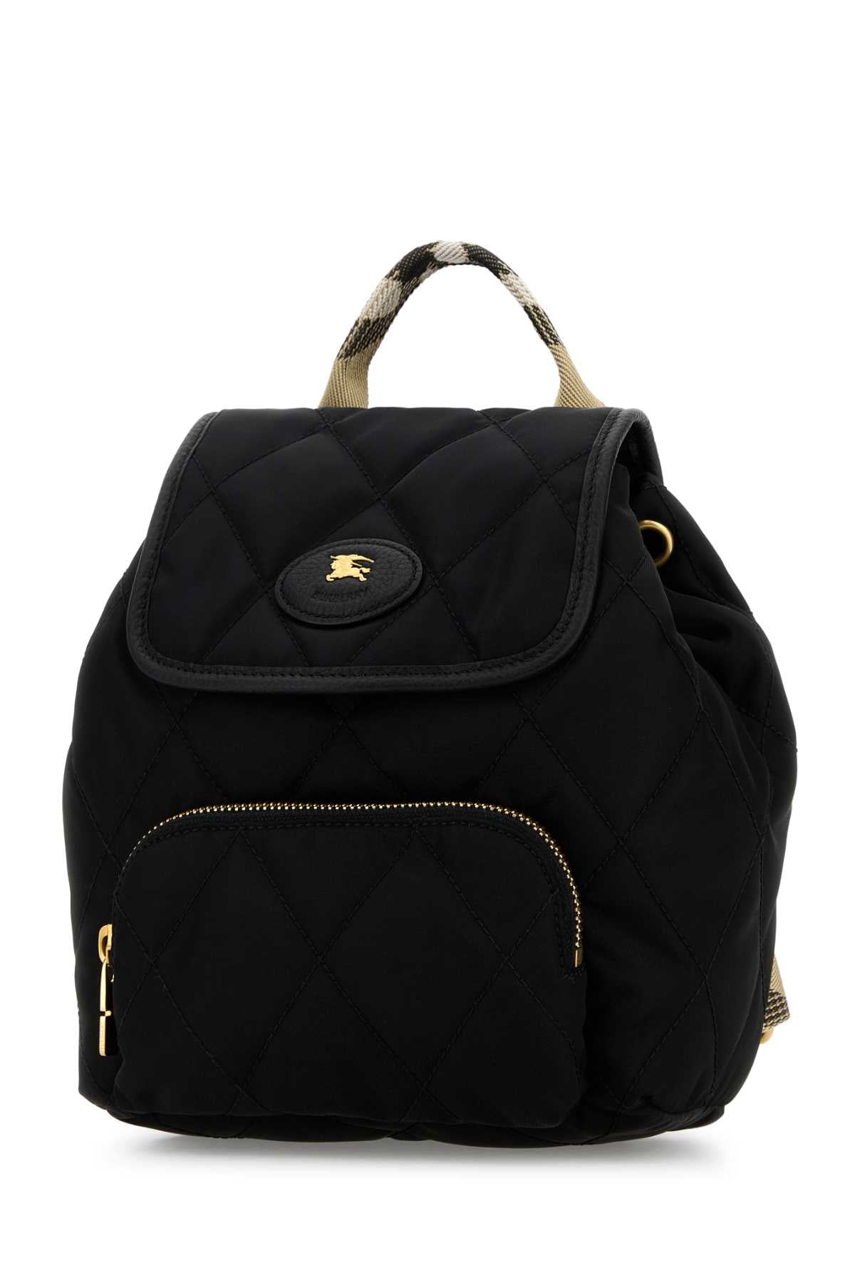 BURBERRY Burberry Women Black Canvas Mini Horseshoe Backpack