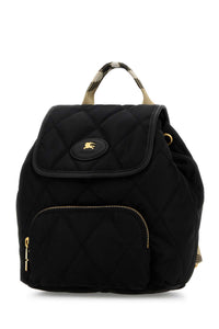 BURBERRY Burberry Women Black Canvas Mini Horseshoe Backpack