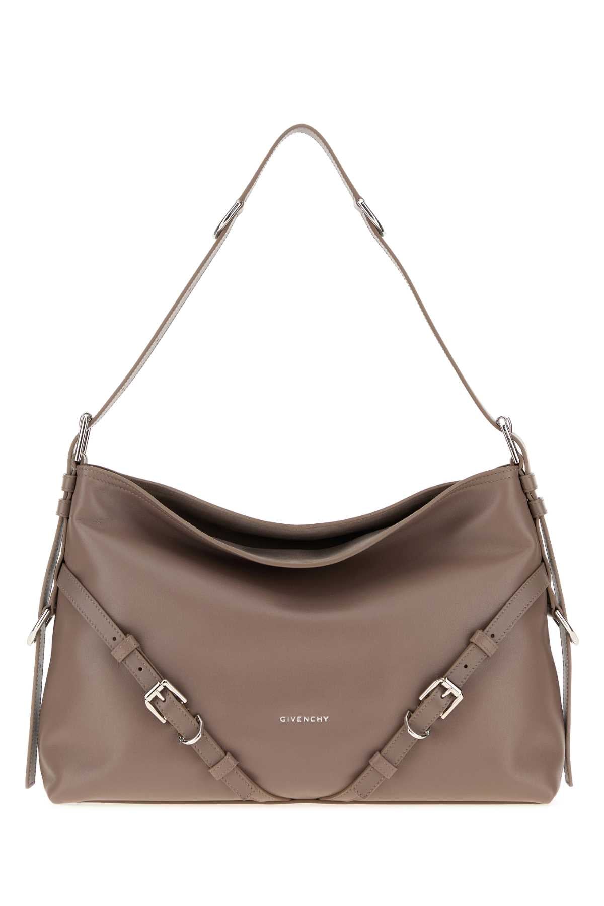 Givenchy Women Dove Grey Leather Medium Voyou Shoulder Bag