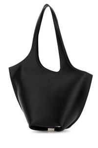 The Attico Women Black Leather Medium La Scoop Shoulder Bag