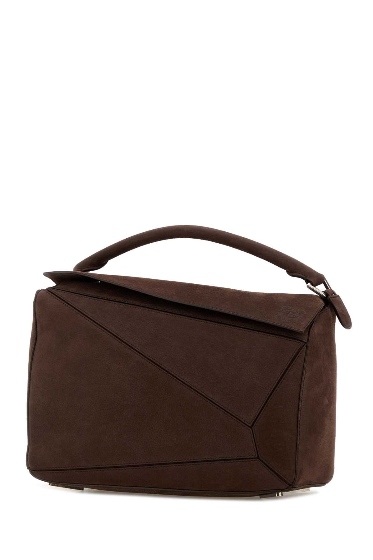 Loewe Men Brown Leather Large Puzzle Handbag