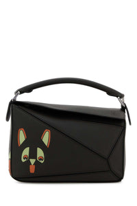 Loewe Women Dark Brown Leather Small Puzzle Handbag