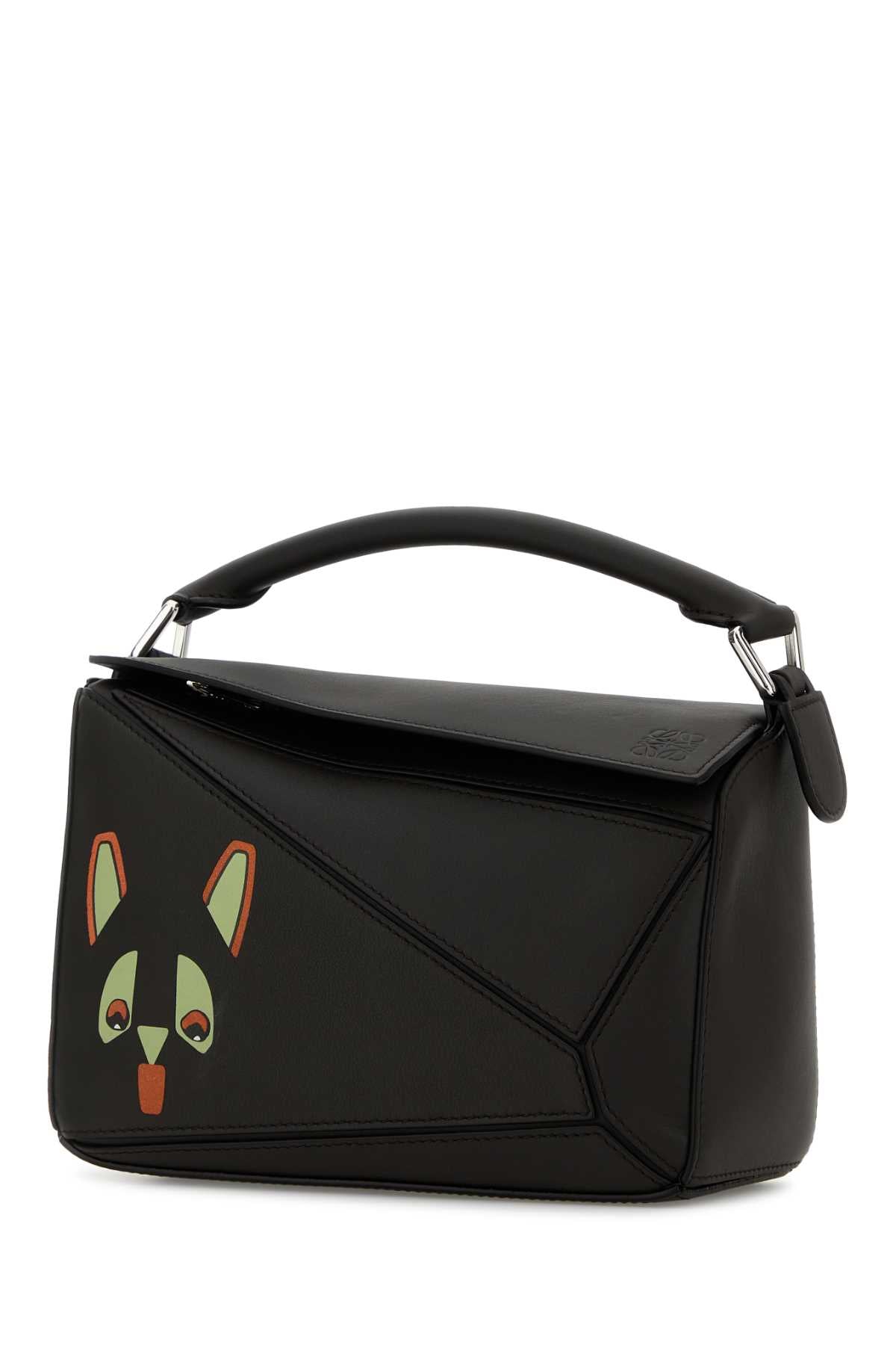 Loewe Women Dark Brown Leather Small Puzzle Handbag