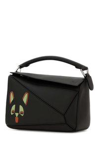 Loewe Women Dark Brown Leather Small Puzzle Handbag