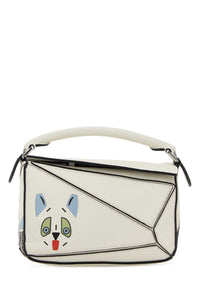 Loewe Women Chalk Leather Mini Puzzle Handbag