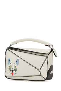 Loewe Women Chalk Leather Mini Puzzle Handbag