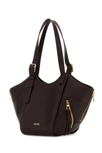 Loewe Women Chocolate Leather Hammock Flip Handbag