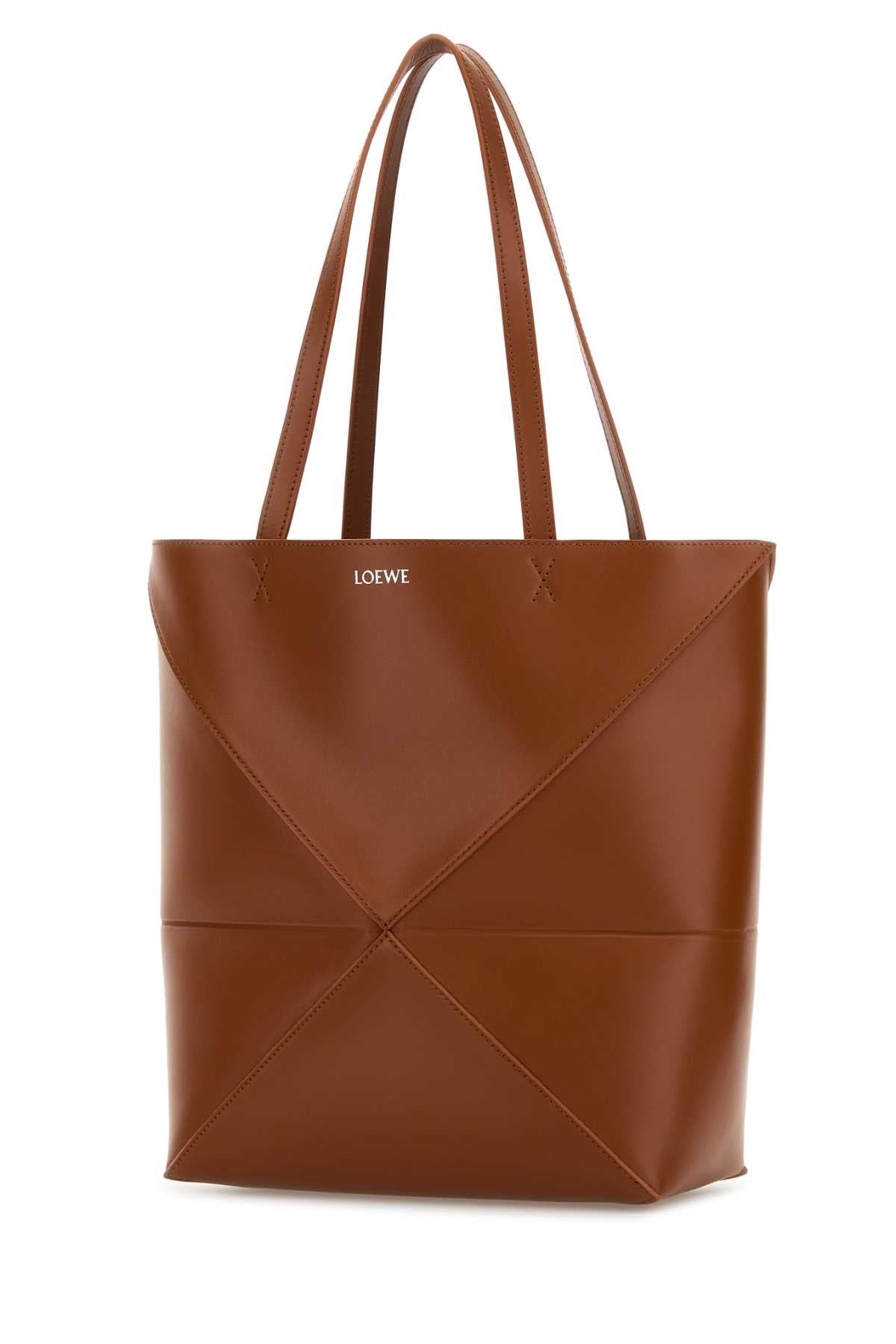 LOEWE Loewe Women Caramel Leather Medium Puzzle Fold Shopping Bag