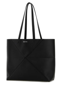 LOEWE Loewe Women Black Leather Medium Puzzle Fold Shopping Bag