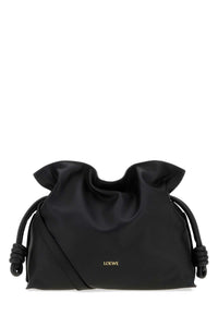 Loewe Women Black Nappa Leather Medium Flamenco Clutch