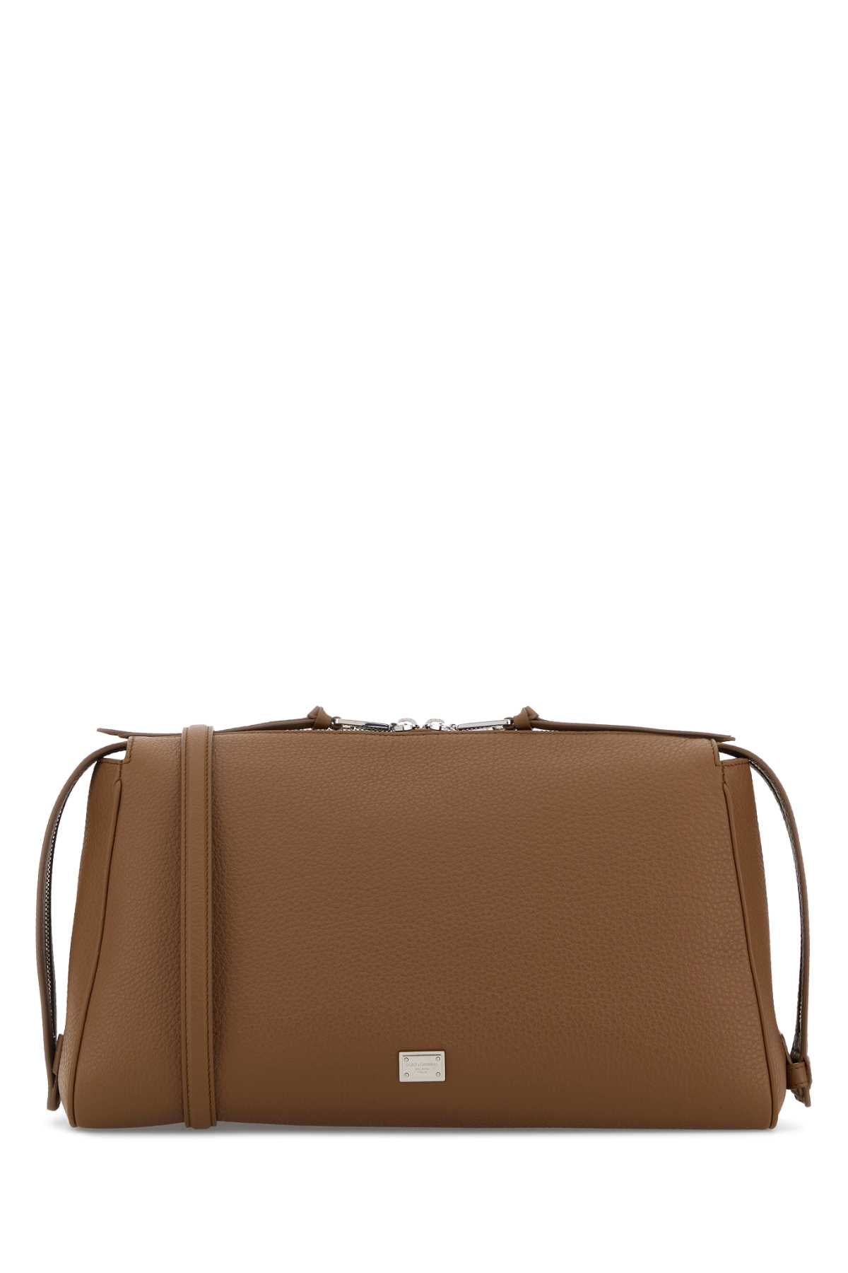 DOLCE & GABBANA Dolce & Gabbana Men Camel Leather Vittoria Handbag