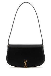 Saint Laurent Women Black Leather Demi Lune Shoulder Bag