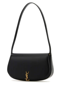 Saint Laurent Women Black Leather Demi Lune Shoulder Bag