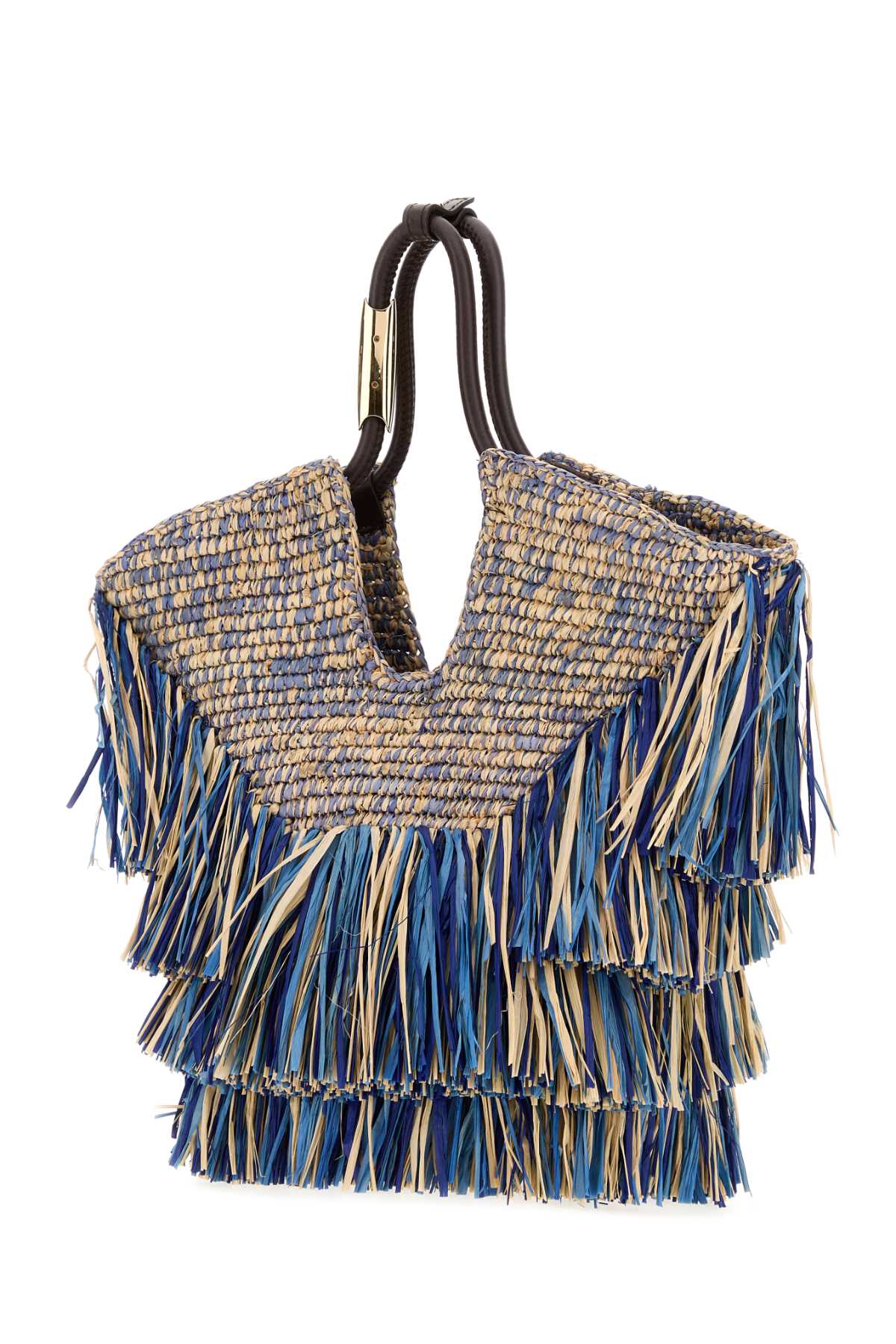 Zimmermann Women Blue Raffia Small Goldentime Shopping Bag