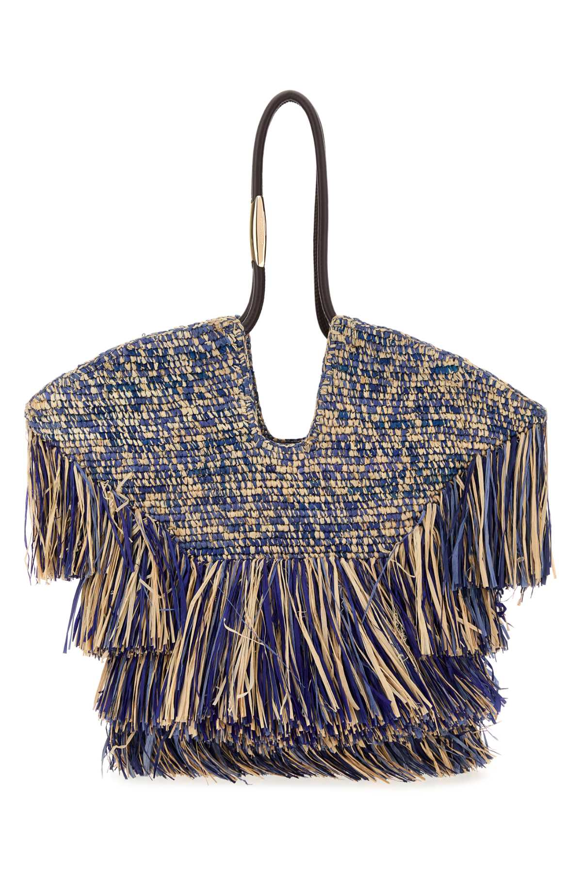 ZIMMERMANN Zimmermann Women Blue Raffia Medium Goldentime Shopping Bag