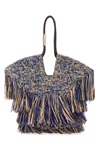 ZIMMERMANN Zimmermann Women Blue Raffia Medium Goldentime Shopping Bag