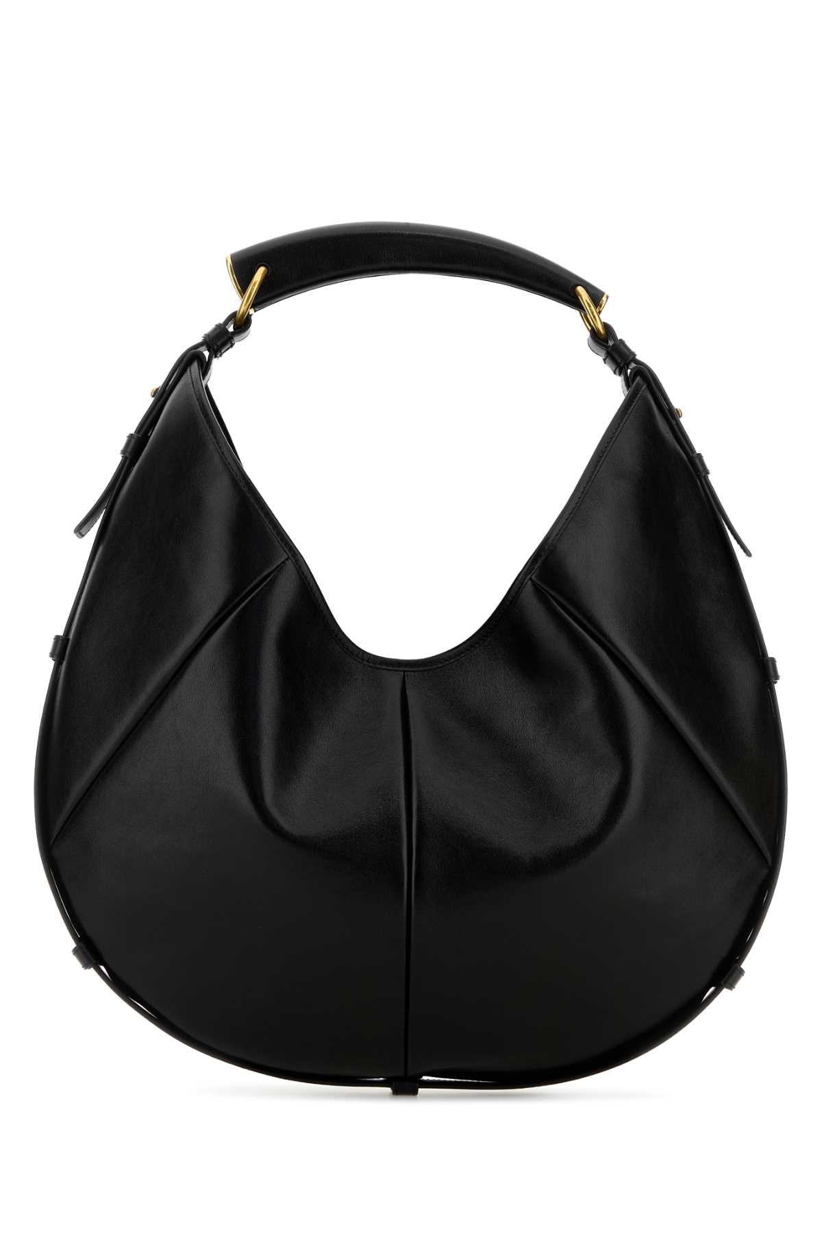 SAINT LAURENT Saint Laurent Women Black Leather Medium Mombasa Shoulder Bag