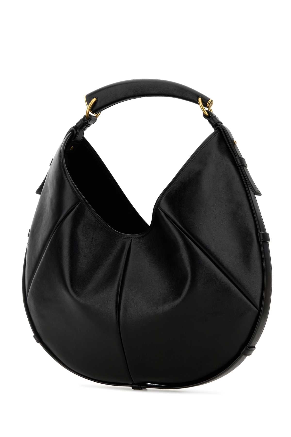 SAINT LAURENT Saint Laurent Women Black Leather Medium Mombasa Shoulder Bag