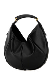 SAINT LAURENT Saint Laurent Women Black Leather Medium Mombasa Shoulder Bag