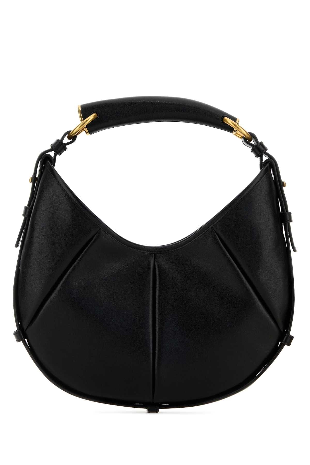 Saint Laurent Women Black Leather Small Mombasa Shoulder Bag