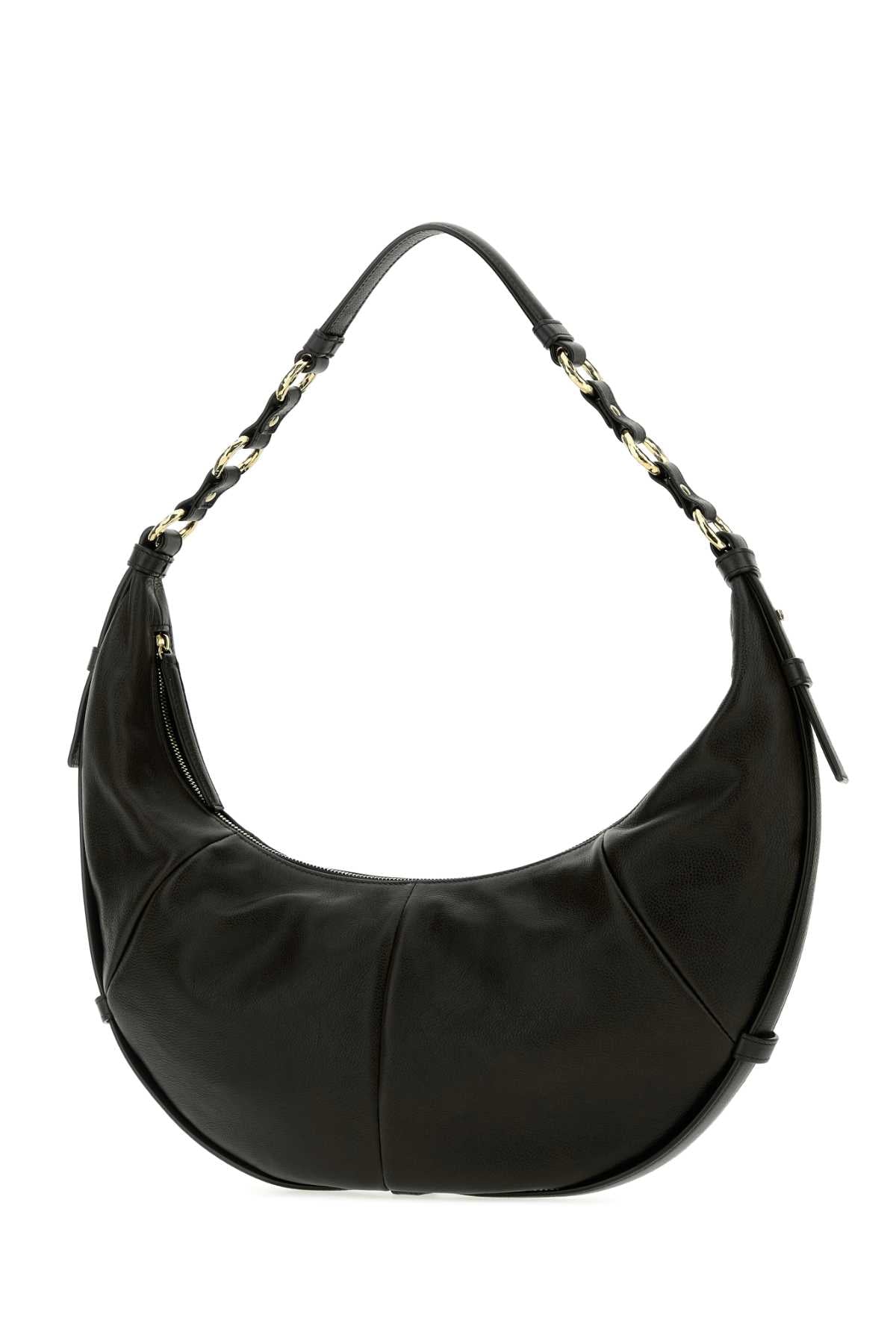 SAINT LAURENT Saint Laurent Women Black Leather Saharienne Shopping Bag