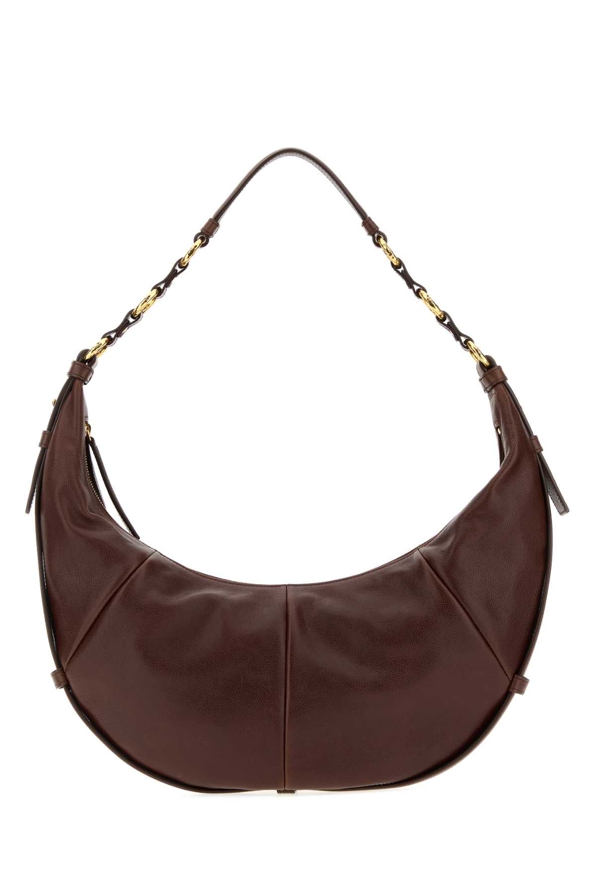 Saint Laurent Women Brown Leather Saharienne Shopping Bag