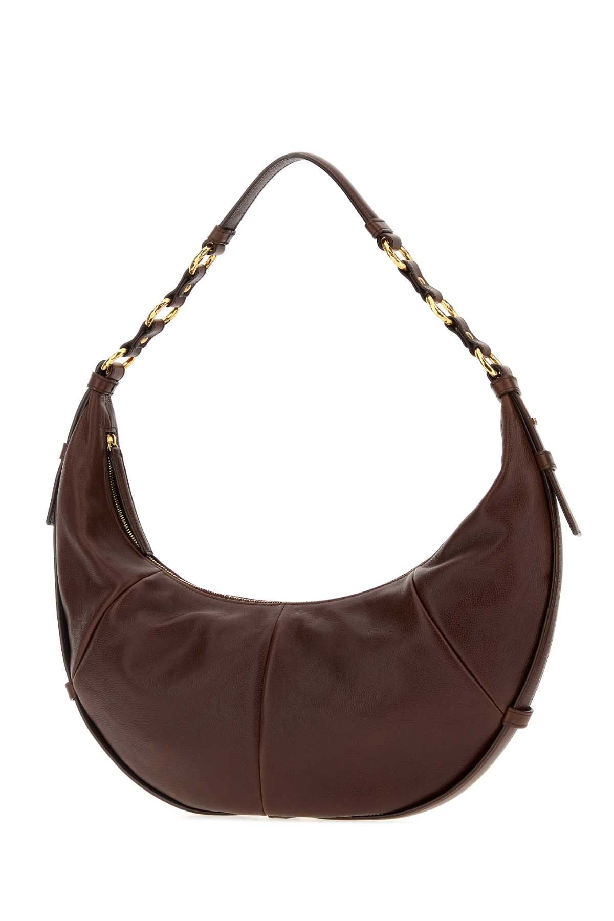 Saint Laurent Women Brown Leather Saharienne Shopping Bag