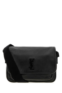 SAINT LAURENT Saint Laurent Men Black Leather Messenger Niki Crossbody Bag