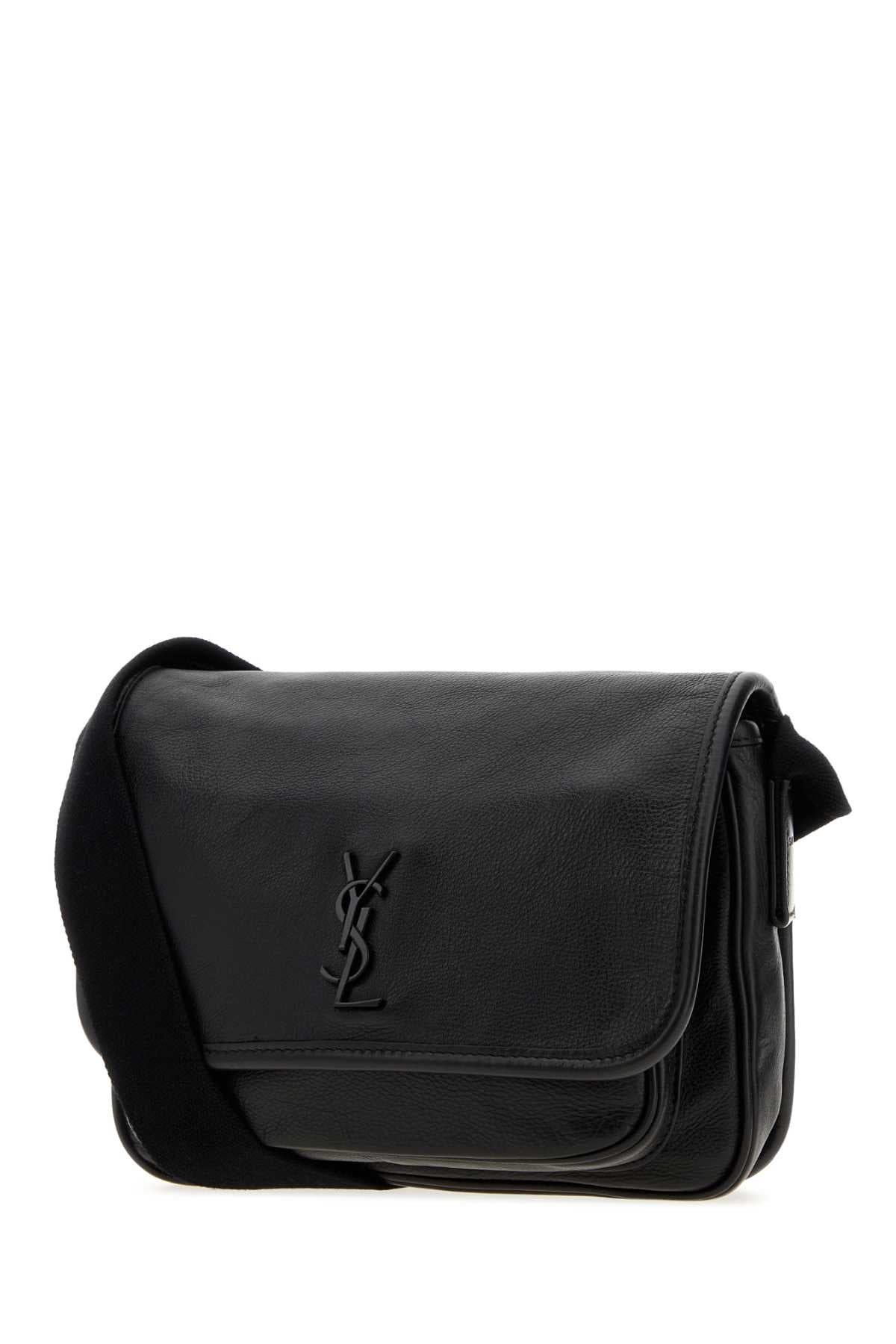 SAINT LAURENT Saint Laurent Men Black Leather Messenger Niki Crossbody Bag