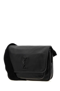 SAINT LAURENT Saint Laurent Men Black Leather Messenger Niki Crossbody Bag
