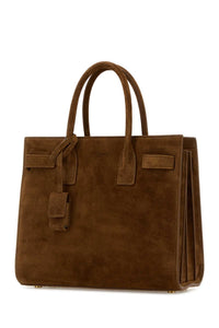 Saint Laurent Women Brown Suede Sac De Jour Handbag