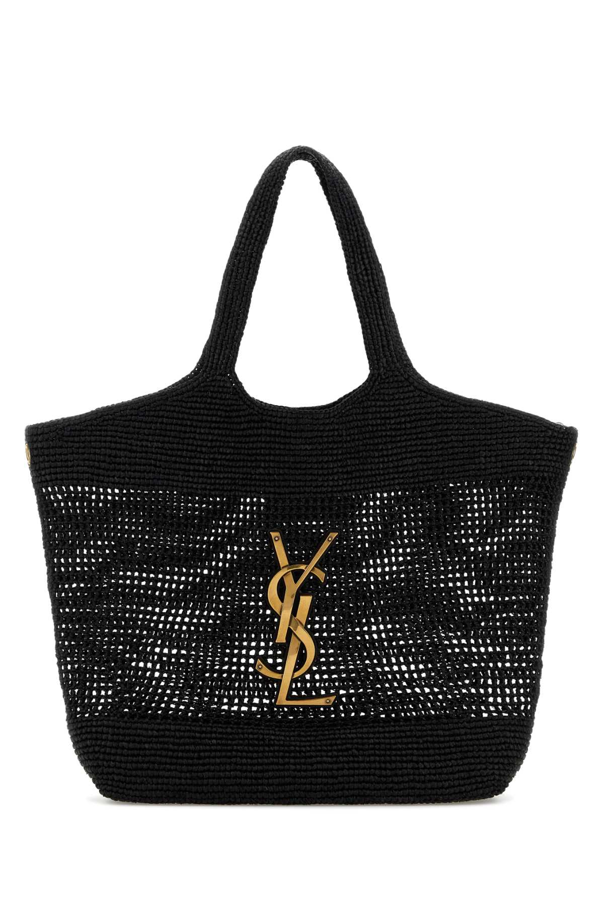 SAINT LAURENT Saint Laurent Women Black Raffia Icare Shopping Bag