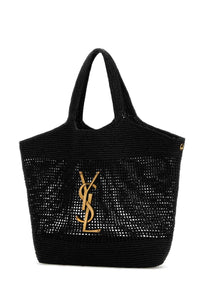 SAINT LAURENT Saint Laurent Women Black Raffia Icare Shopping Bag