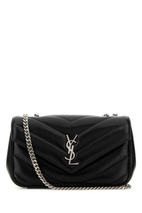SAINT LAURENT Saint Laurent Women Black Leather Small Loulou Shoulder Bag
