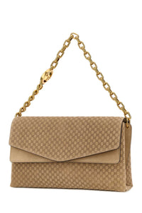 Gucci Women Beige Suede Large Shoulder Bag