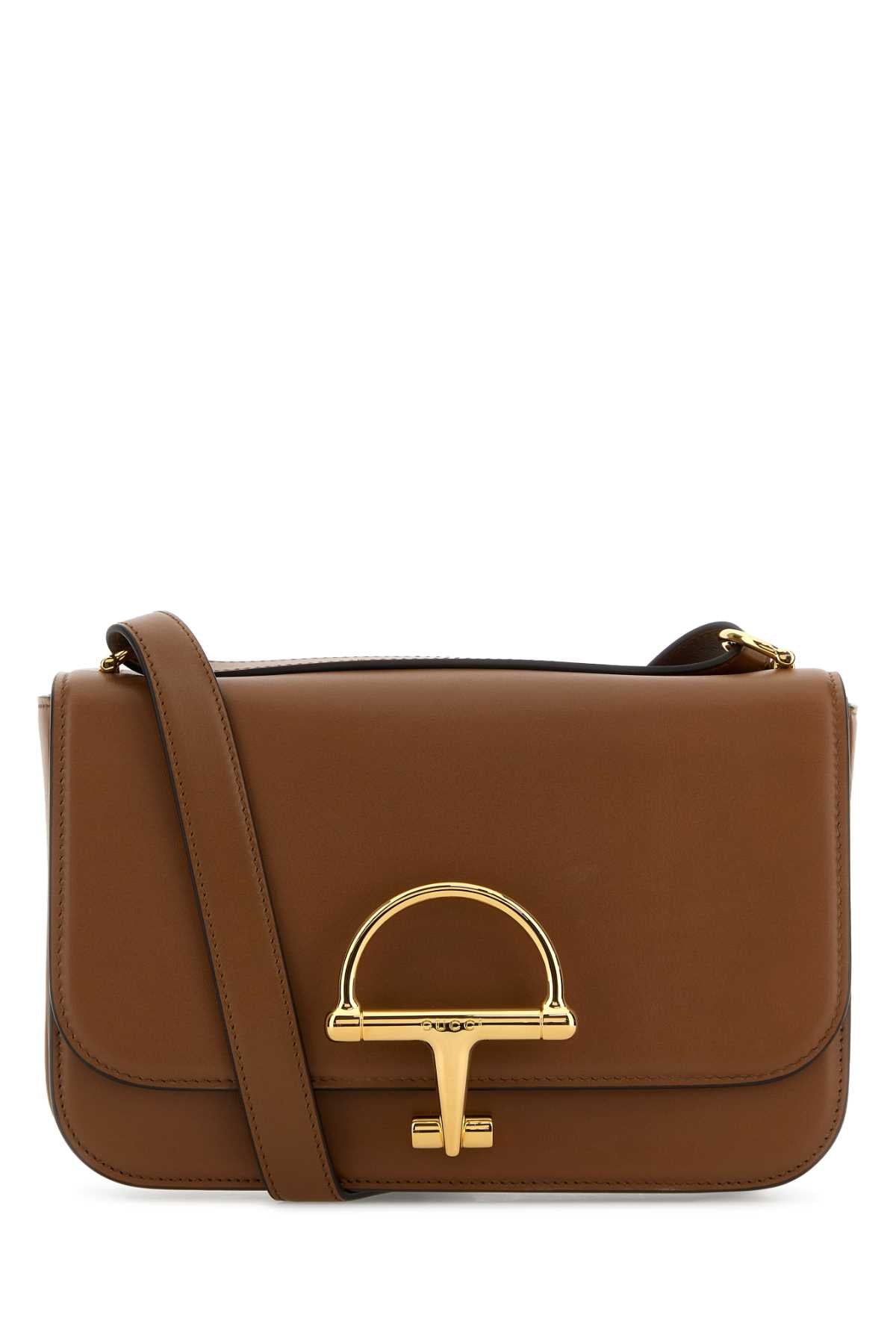 Gucci Women Caramel Leather Small Gucci Siena Shoulder Bag