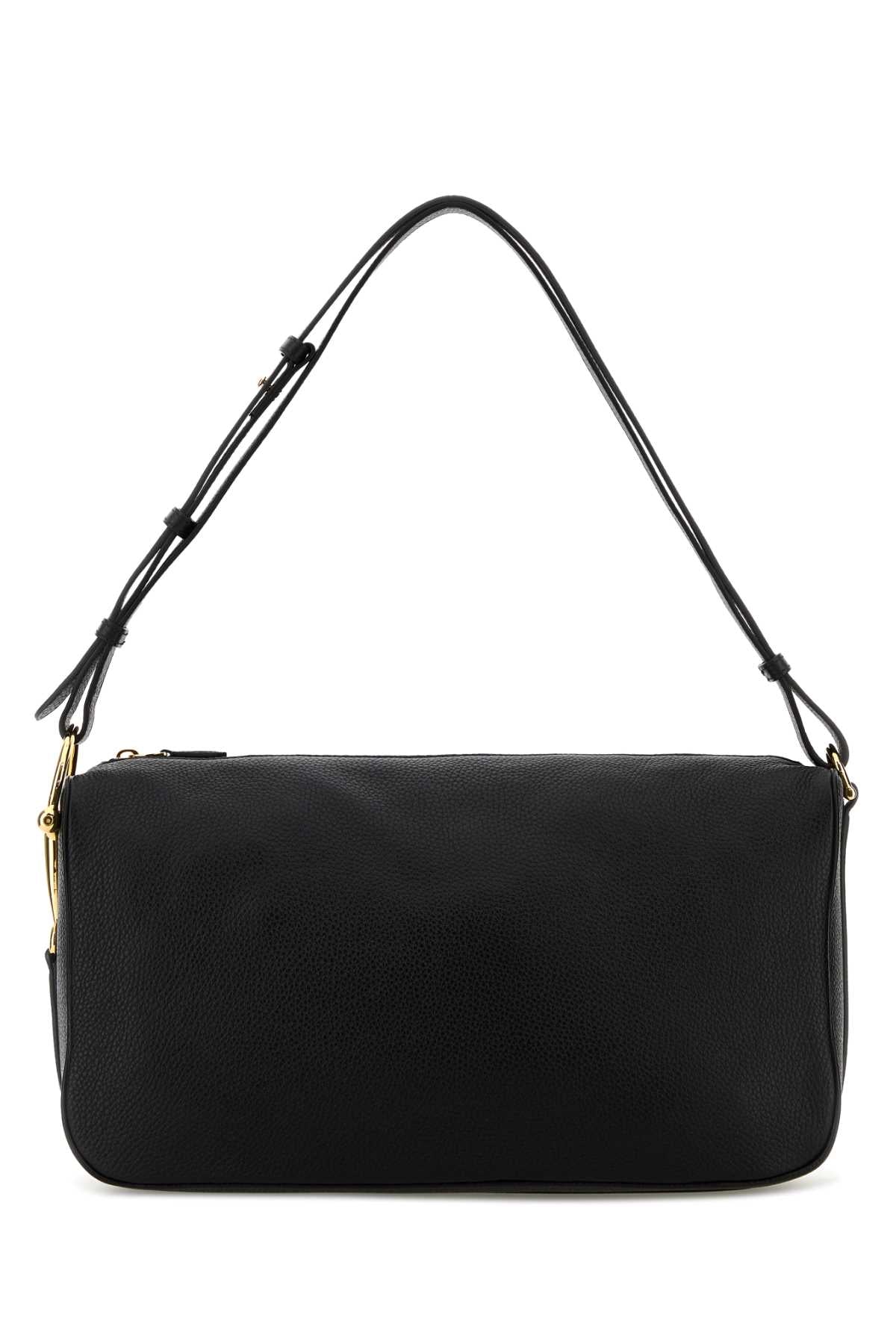 Gucci Women Black Leather Gucci Half Horsebit Shoulder Bag