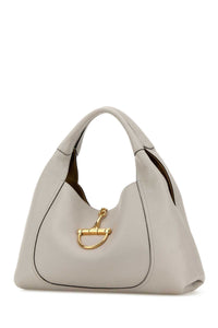 Gucci Women Light Grey Leather Large Gucci Softbit Shoulder Bag