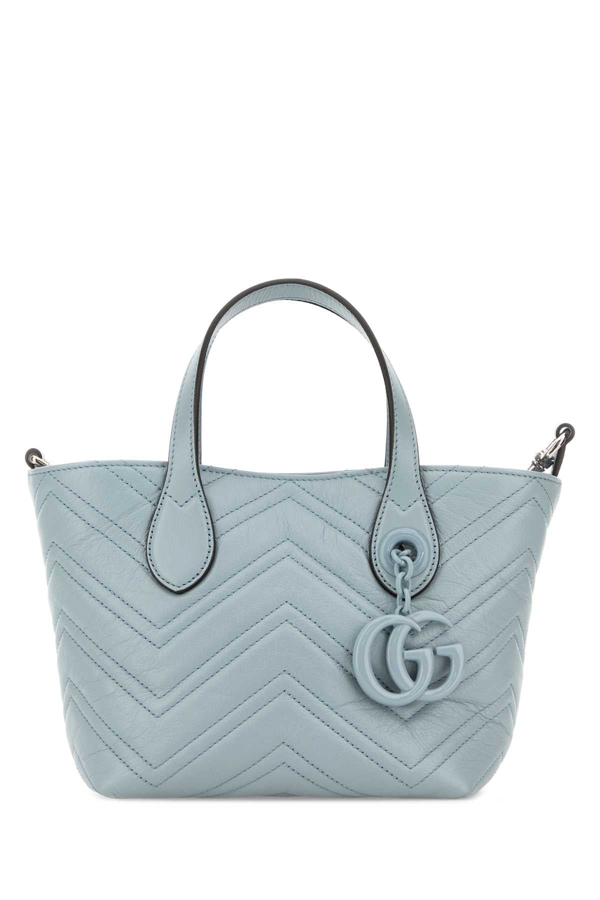 Gucci Women Pastel Light Blue Leather Small Gg Marmont Handbag