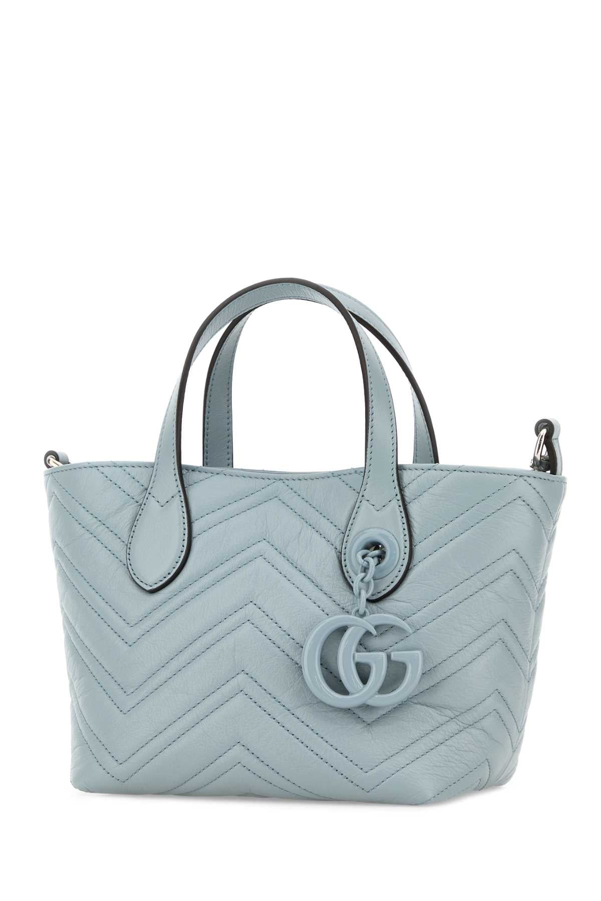Gucci Women Pastel Light Blue Leather Small Gg Marmont Handbag