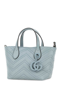 Gucci Women Pastel Light Blue Leather Small Gg Marmont Handbag