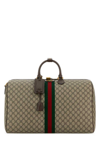Gucci Men Gg Canvas Large Gucci Savoy Travel Bag