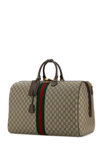 Gucci Men Gg Canvas Large Gucci Savoy Travel Bag