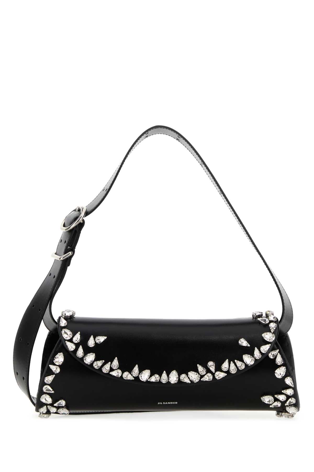 JIL SANDER Jil Sander Women Black Leather Small Cannolo Crossbody Bag