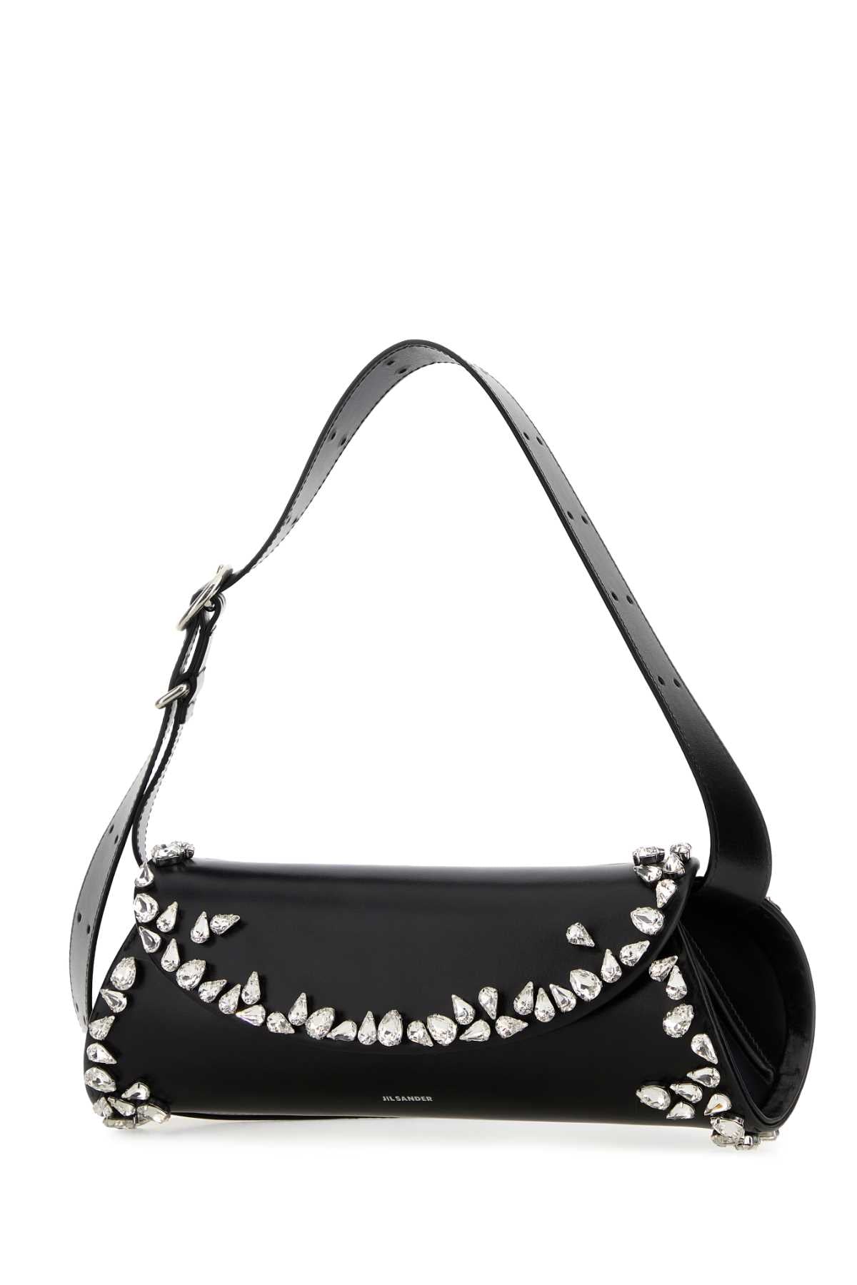 JIL SANDER Jil Sander Women Black Leather Small Cannolo Crossbody Bag