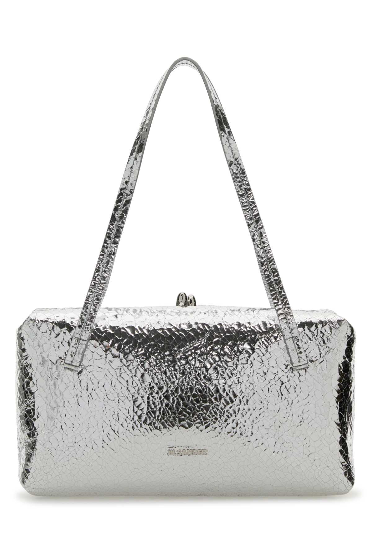 JIL SANDER Jil Sander Women Silver Nappa Leather Goji Pillow Shoulder Bag