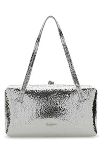 JIL SANDER Jil Sander Women Silver Nappa Leather Goji Pillow Shoulder Bag