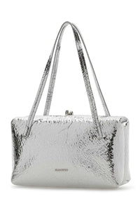 JIL SANDER Jil Sander Women Silver Nappa Leather Goji Pillow Shoulder Bag